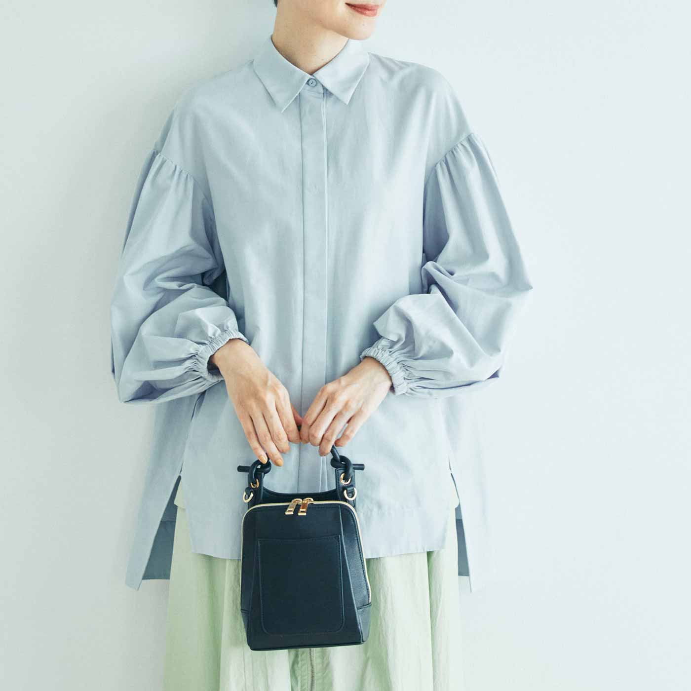L'AMIPLUS|上品本革ショルダーバッグ〈リッチブラック〉